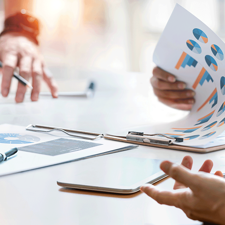 charts on a clipboard