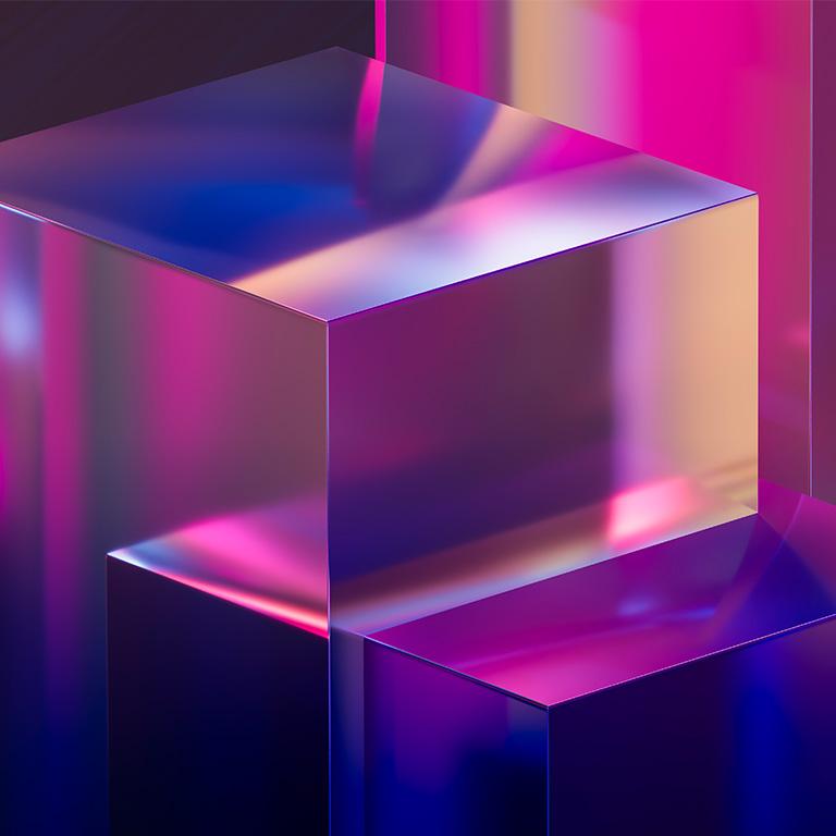 futuristic pink transparent cubes