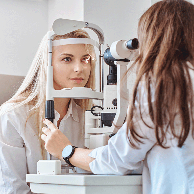 woman having an eye test